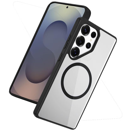 For Samsung Galaxy S25 Ultra Magnetic Circle HQ Transparent Clear TPU Thick 2.0mm Frame Hybrid Shockproof Protector Case Cover