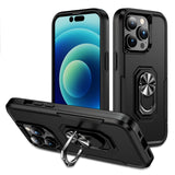 For Apple iPhone 15 Pro 6.1" Military Grade Armor Heavy Shockproof Hybrid Kickstand Built-in 360°Rotate Ring Stand Purple Phone Case Cover