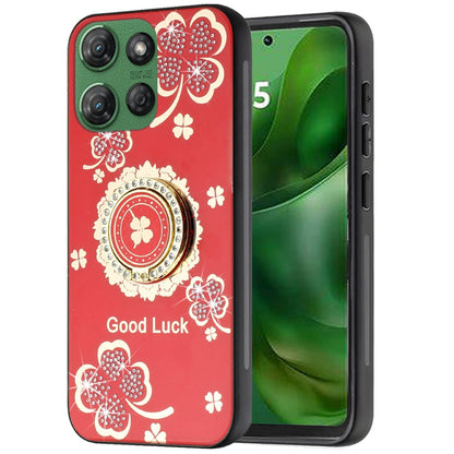For Motorola Moto G Power 5G 2025 Diamonds 3D Fashion Bling Sparkly Glitter Ornaments Engraving Hybrid with Ring Stand Case Cover