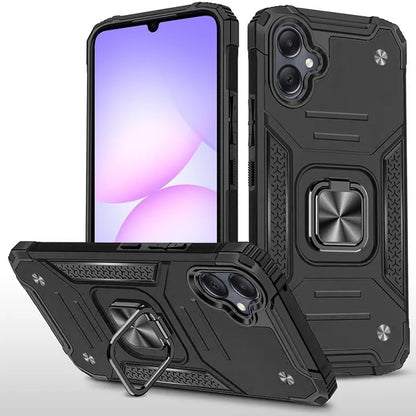 Phone Case for Samsung Galaxy A08 4G, A07 5G, A07 4G Magnetic Car Mount Hybrid Ring Stand Shockproof Rugged Grip Armor Heavy Duty Protective TPU Durable Cover