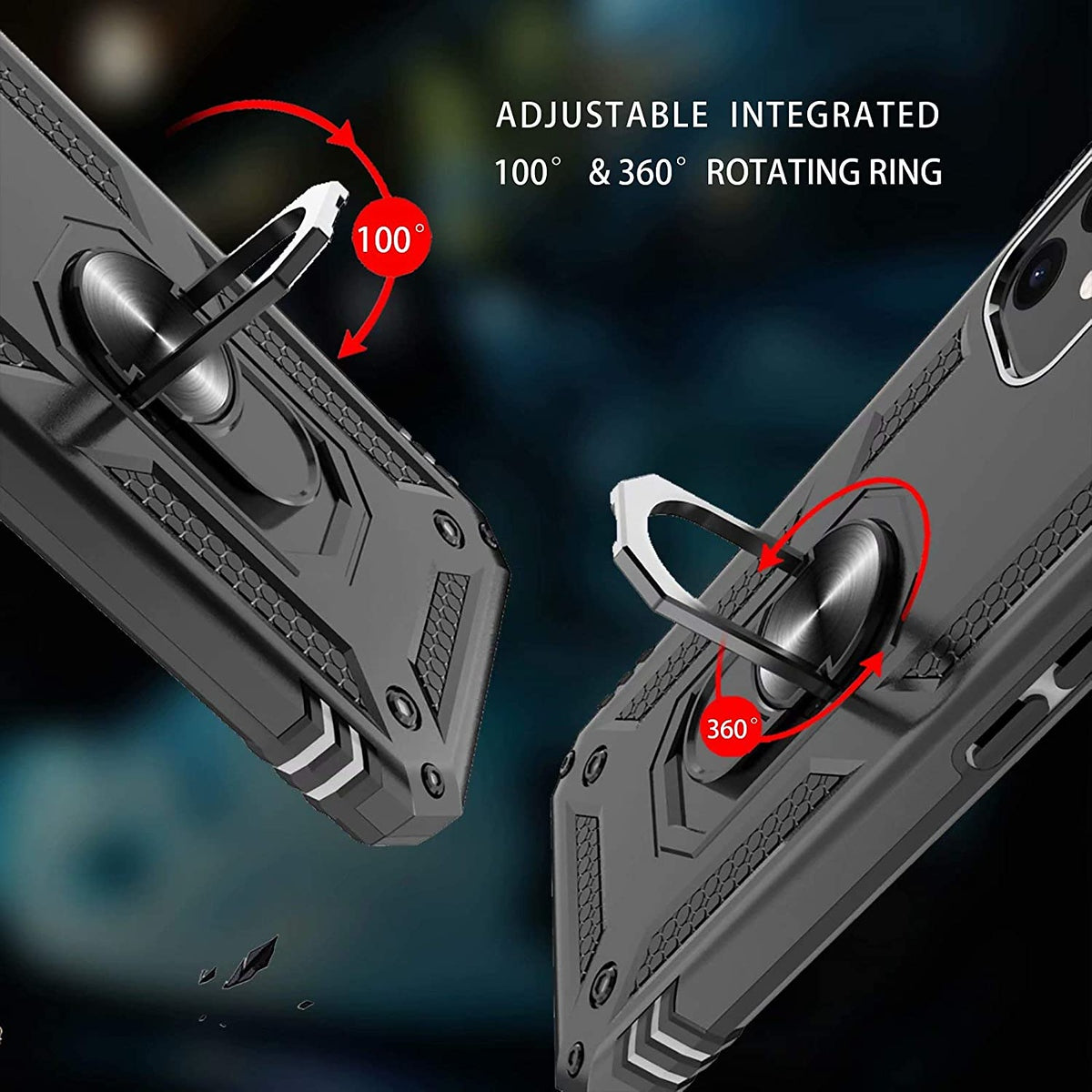 For Samsung Galaxy A17 5G Shockproof Hybrid Dual Layer PC + TPU with Metal Ring Kickstand Heavy Duty Armor Shell Case Cover