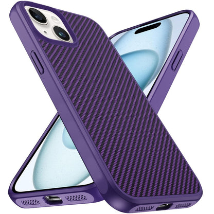 For Apple iPhone 16 Pro Max Carbon Fiber Design with Magnetic HQ 2.0mm Thick Hybrid Shockproof Rubber Hard PC Case Cover