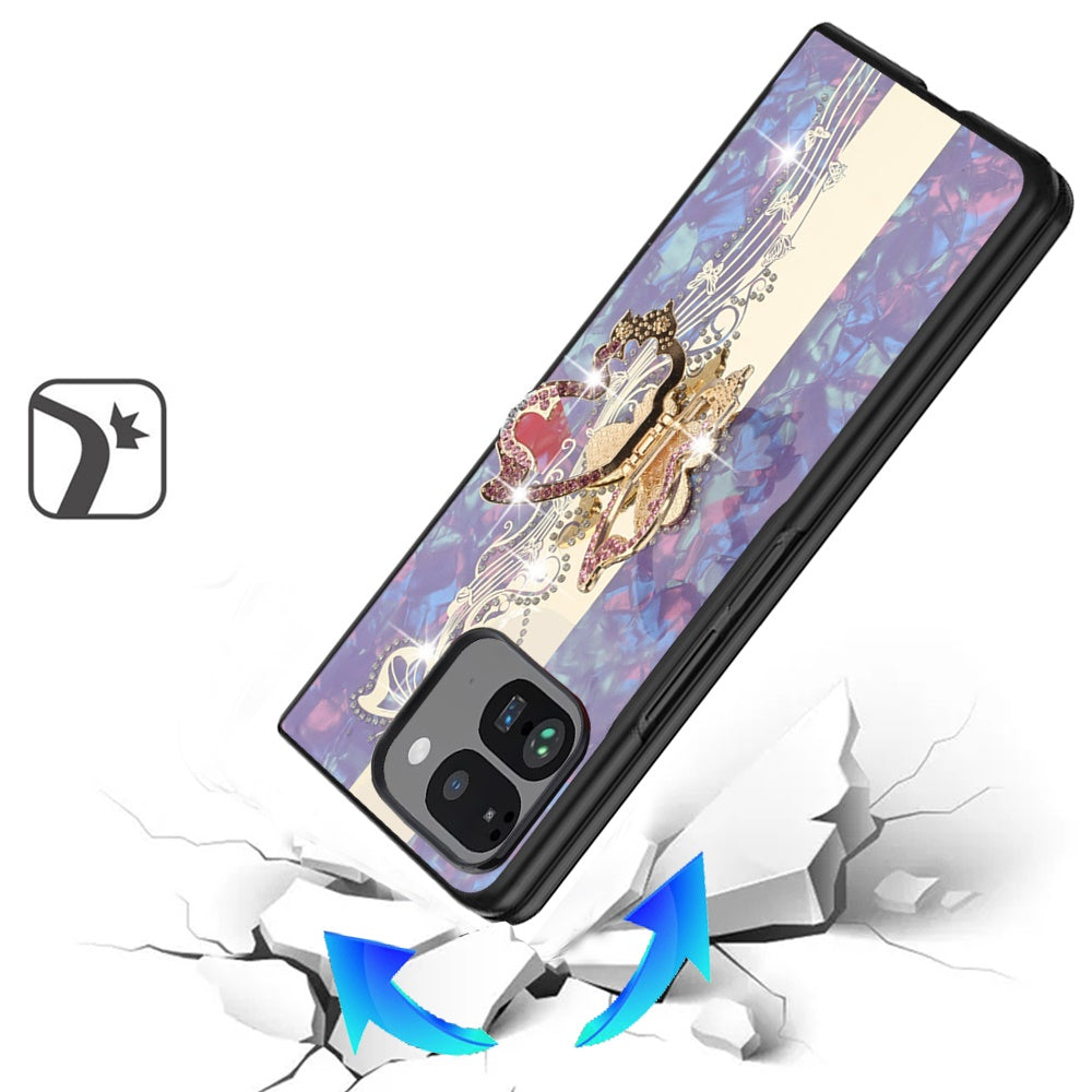 For Pixel 10 Pro Fold Diamonds 3D Fashion Bling Sparkly Glitter Ornaments Engraving Hybrid with Ring Stand Case Cover