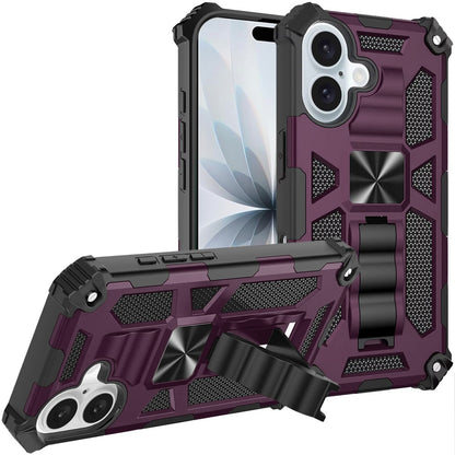 Built in Magnetic Hiden Kickstand Shockproof Rugged Armor Grip Hybrid Heavy Duty Anti Slip Protective Style