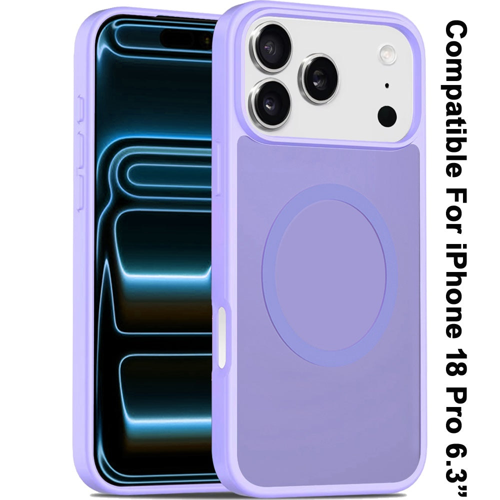 Phone Case for Apple iPhone 18 Pro Magnetic Matte Hybrid Shockproof Smooth Grip Durable Camera Protection Anti-Slip Soft Touch TPU Armor Cover