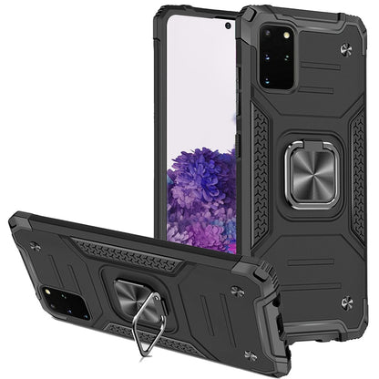 For Samsung Galaxy S20+ / S20 Plus Armor Hybrid Magnetic Stand with Ring Holder Kickstand Shockproof Heavy-Duty Durable Rugged TPU Dual Layer Case Cover