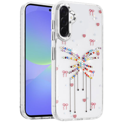 Phone Case for Samsung Galaxy A56 / A36 Butterfly Resin Epoxy Diamond Bling Metal Edge Shockproof Hybrid Luxury Protective Durable Stylish Fashion Grip Cover Rose Gold