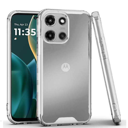 For Motorola Moto G Stylus 5G 2026 /2025 Clear Colored Shockproof Transparent Hard PC + Rubber TPU Hybrid Bumper Shell Slim Protective Case Cover Clear+Clear