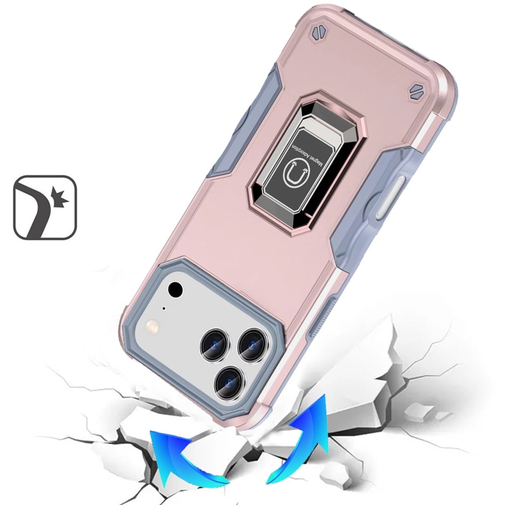 Phone Case for Apple iPhone 18 Pro Max Shockproof Magnetic Ring Stand Hybrid Kickstand Armor 360 Rotation Anti-Slip Grip Military Grade Drop Resist Cover