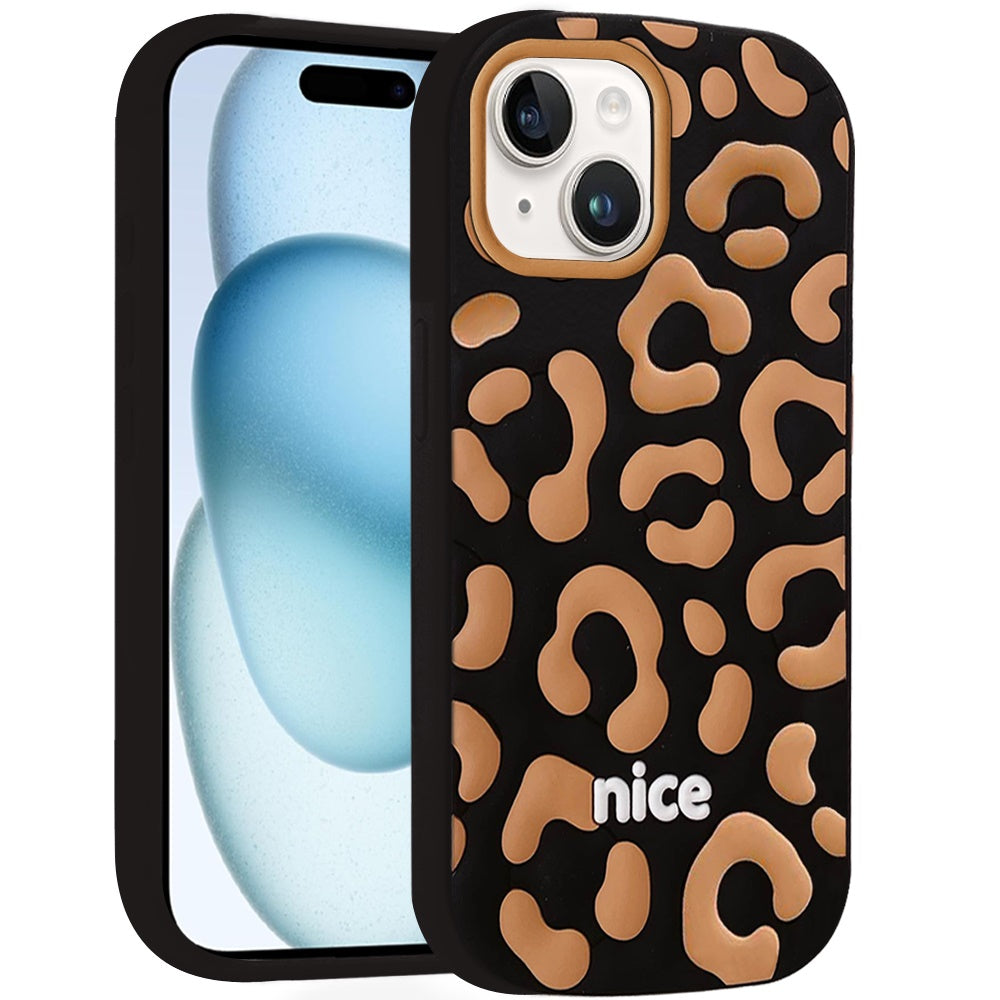 Phone Case for Apple iPhone 15 Fashionable Silicone Textured Decorative Design Pattern Protective Rubber TPU Hybrid Protection Cover