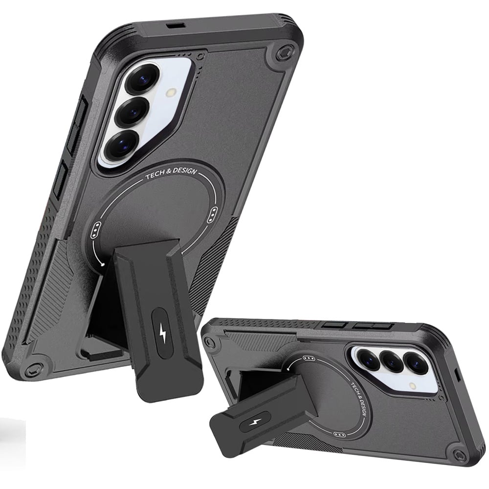 Phone Case for Samsung Galaxy S26 FE /S26 Fan Edition Magnetic Kickstand Rugged Shockproof Armor Grip Anti Slip Heavy Duty Protective Matte Stand Hybrid Cover