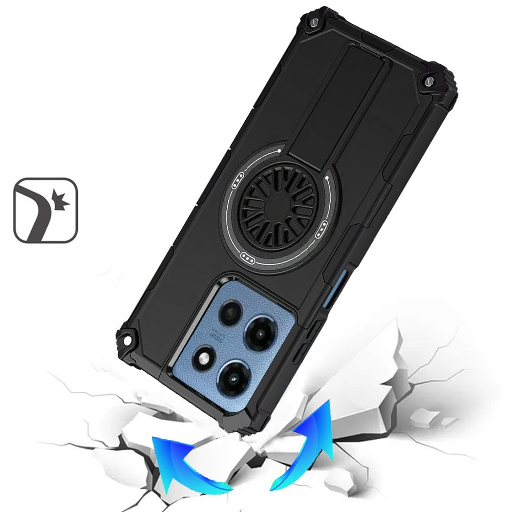 For Motorola Moto G 5G 2026/2025 Texture Design Invisible Kickstand Case, MagSafe Compatible Hybrid Shockproof Cover, Car Mount Friendly Case Cover