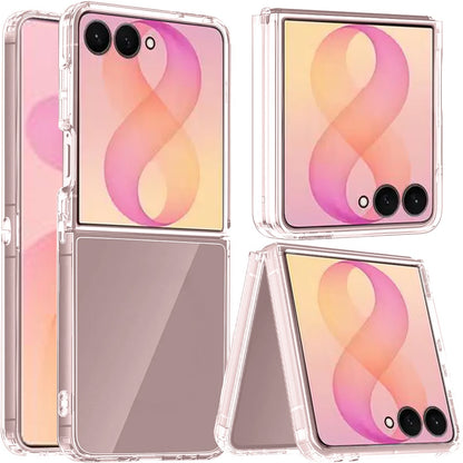 Phone Case for Samsung Galaxy Z Flip 8 Transparent Hybrid Hard PC Soft TPU Slim Fit Shock Absorbing Reinforced Bumper Protective Frame Cover Clear