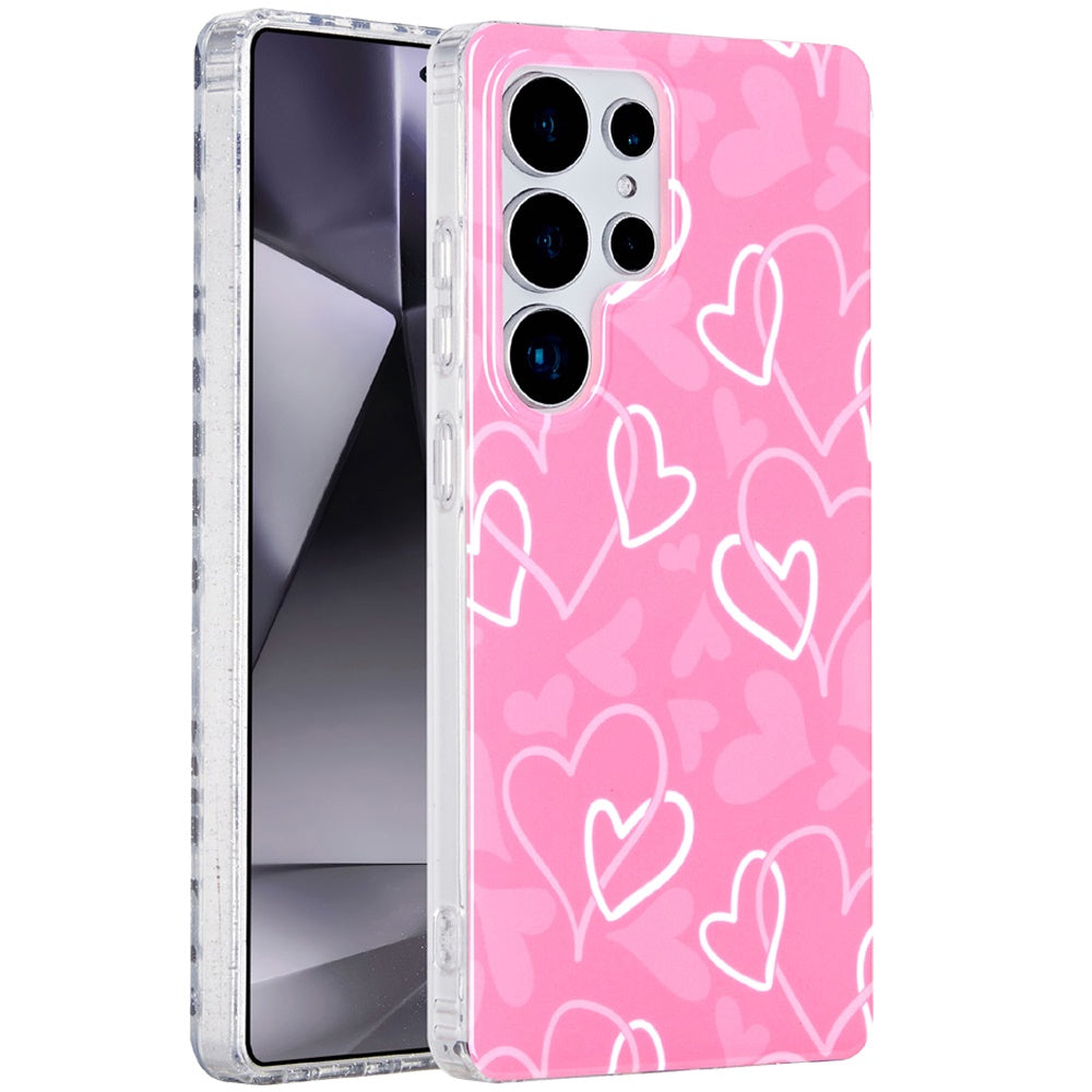 For Samsung Galaxy S24 Ultra Fashion Layer Design Slim IMD TPU Protective, Shockproof Hybrid Stylish Durable Hard PC Case Cover