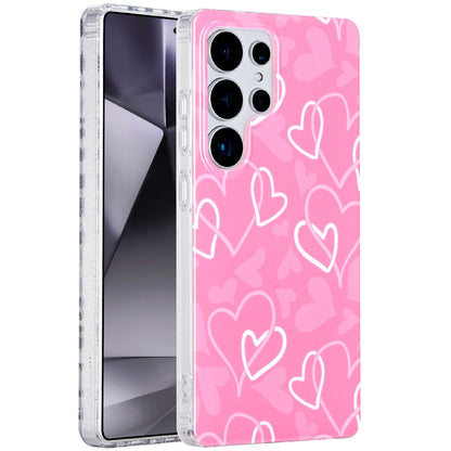 For Samsung Galaxy S24 Ultra Fashion Layer Design Slim IMD TPU Protective, Shockproof Hybrid Stylish Durable Hard PC Case Cover