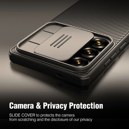 For Samsung Galaxy S25 Fan Edition /Galaxy S25 FE Hybrid Dual Layer Phone Case with Slide Camera Protector, Slim TPU Hard Protection Shockproof Case Cover