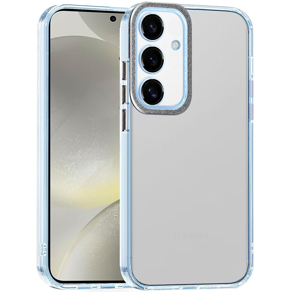 For Samsung Galaxy S26 Ultra Transparent Clear Hybrid with Matching Metal Buttons and Camera Protection Hard PC + TPU Rubber Case Cover Clear / Black