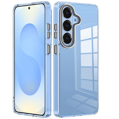 For Apple iPhone 17 Pro (6.3") Transparent Clear Hybrid with Matching Metal Buttons and Camera Protection Hard PC + TPU Rubber Case Cover Cosmic Orange
