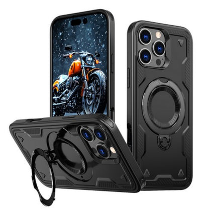 For Apple iPhone 16 Plus (6.7") Ring Holder Case, Military-Grade Shockproof Protective Cover with Magnetic Kickstand [Compatible with Magsafe] Case Cover