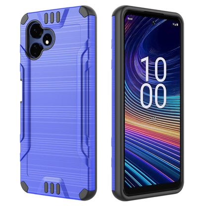 Phone Case for Boost Celero 5G Velocity Brushed Metal Look Hybrid Sleek Textured Finish Distinctive Modern Style Protective Rugged Grip Panel Design Cover