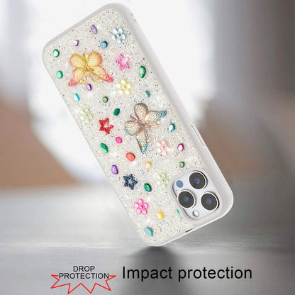 For Apple iPhone 12 Pro Max Diamond Butterfly 3D Glitter Bling Design, Slim Hybrid Sparkle Protective Cover TPU for Women Girls Case Cover Teal