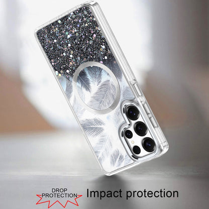For Samsung Galaxy S26 Ultra Epoxy Glitter Shimmer Fashion Case with Magnetic Magsafe Compatible Hybrid Sparkling Slim Protective Case Cover