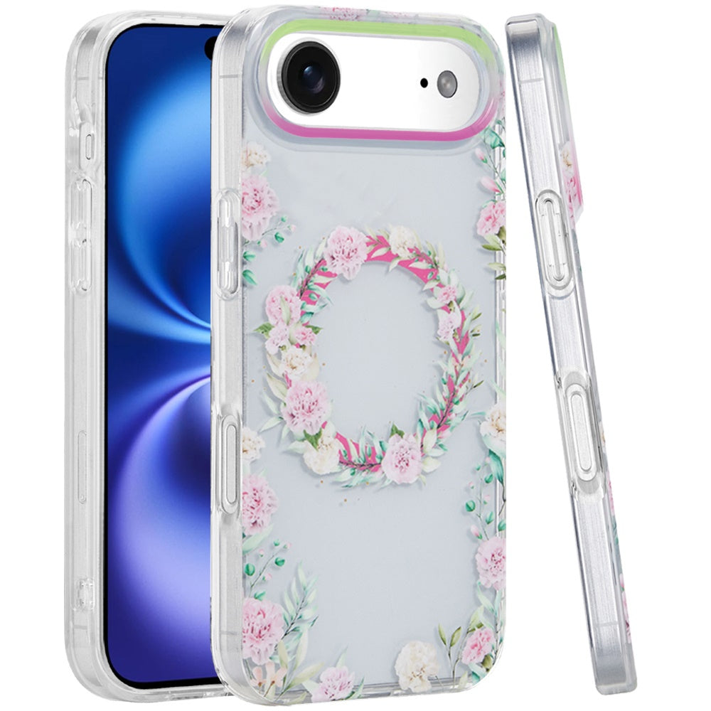 For Apple iPhone 17 Stylish Pattern Fashion IMD Printed Design TPU Slim Shockproof Protective with Magnetic Back Case Cover