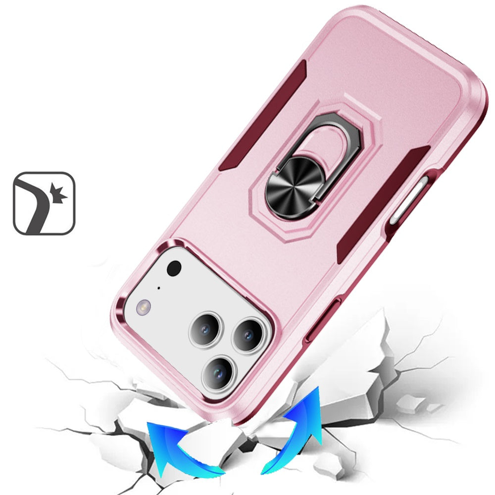 Phone Case for Apple iPhone 18 Pro Tough Hybrid Ring Stand Shockproof Rugged Grip Impact Resistant Hybrid Kickstand Heavy Duty Durable Cover