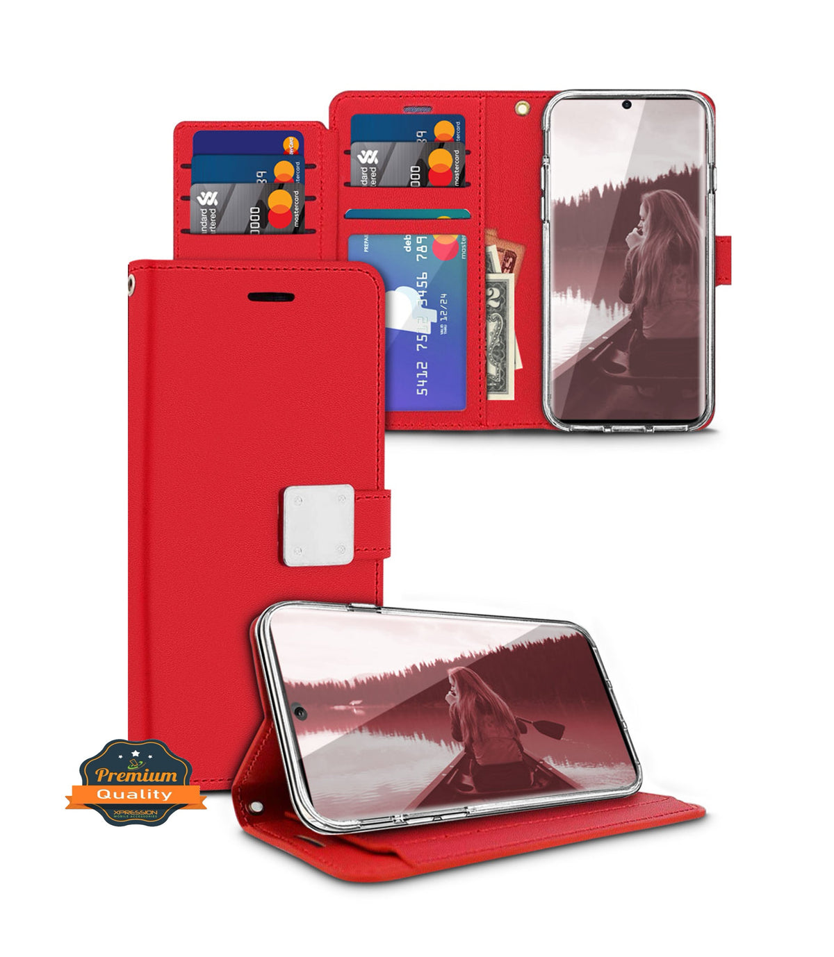 For Samsung Galaxy A26 PU leather Wallet 6 Card Slots folio with Wrist Strap & Kickstand Pouch Flip Shockproof Case Cover