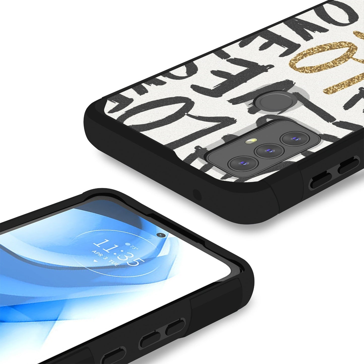 For Motorola Moto G Stylus 5G 2025 Fashion Graphic Design Hybrid 2in1 Tough Hard PC TPU Frame, Magnet Mount Friendly, Shockproof Protection Case Cover Carbon Fiber Black