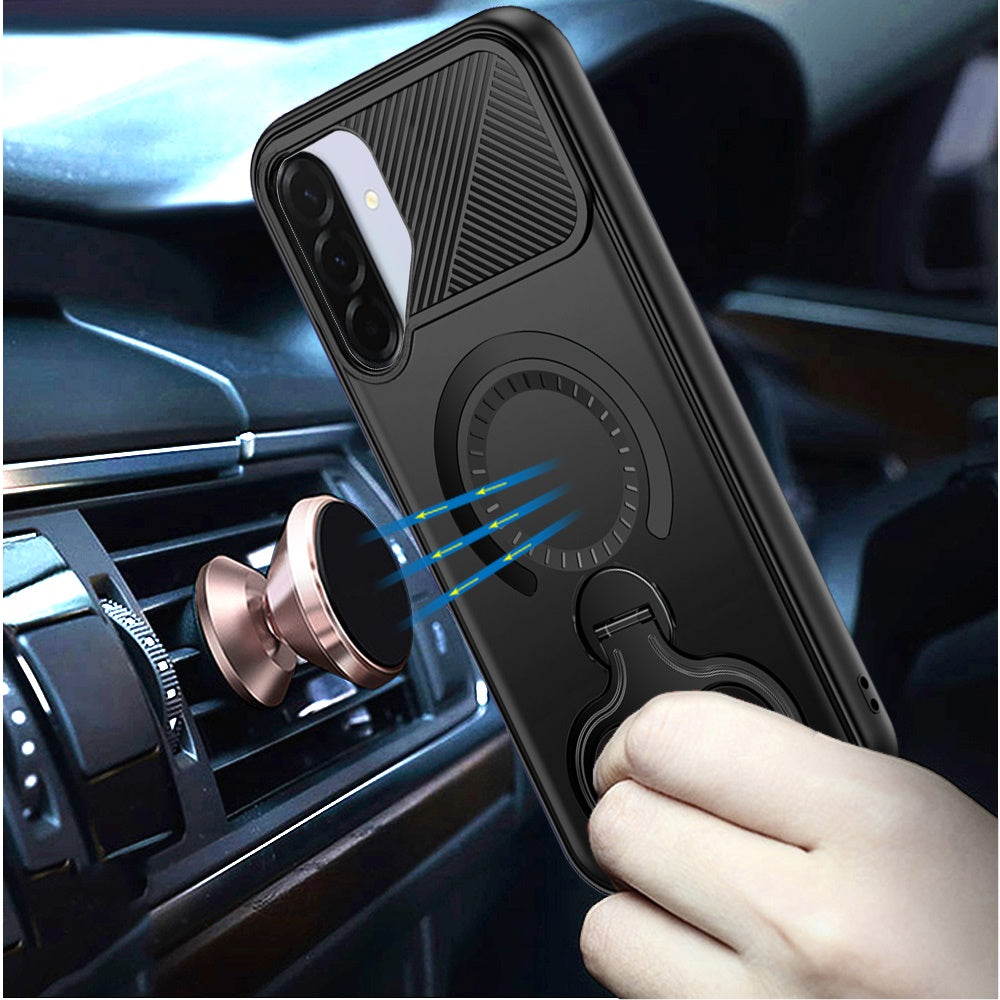 For Samsung Galaxy S26+ / S26 Plus Hybrid with Invisible 2 Hole Ring Stand Magnetic back Car Mount Friendly Protector Case Cover