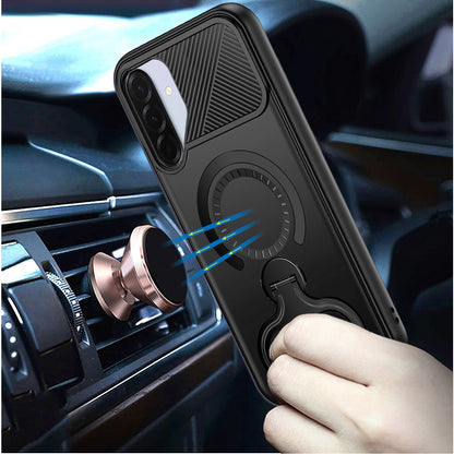 For Samsung Galaxy S26+ / S26 Plus Hybrid with Invisible 2 Hole Ring Stand Magnetic back Car Mount Friendly Protector Case Cover