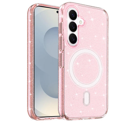 For Samsung Galaxy S26 MagSafe Compatible Glitter Sparkle Bling Hybrid Case with Magnetic Circle, Slim TPU & Hard PC Frame Case Cover