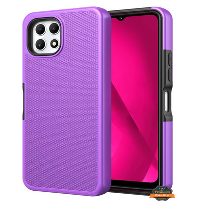 For Cricket Icon Pro 2026 Dual Layer Slim & Tough Hybrid Shockproof Heavy Duty Rubber TPU Matte with Textured Rugged Shell Protection Case Cover