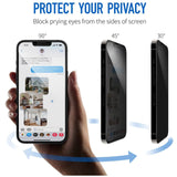 For Apple iPhone 15 Plus (6.7") Privacy Screen Protector Tempered Glass Anti-Spy Anti-Peek 9H Hardness Black Phone Case Cover