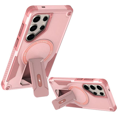 For Samsung Galaxy S25 /S24 Magnetic Invisible Kickstand Holder with Magsafe, Slim Fit Shockproof Hybrid Military Grade Heavy Duty Case Cover