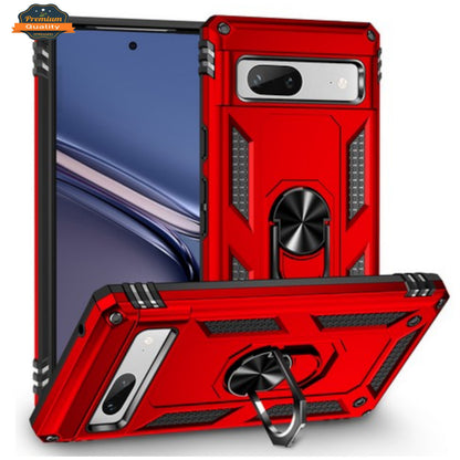 For Google Pixel 10 /Pixel 10 Pro Shockproof Hybrid Dual Layer PC + TPU with Metal Ring Kickstand Heavy Duty Armor Shell Case Cover
