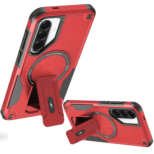 Magnetic Kickstand Rugged Shockproof Armor Grip Anti Slip Heavy Duty Protective Matte Stand Hybrid