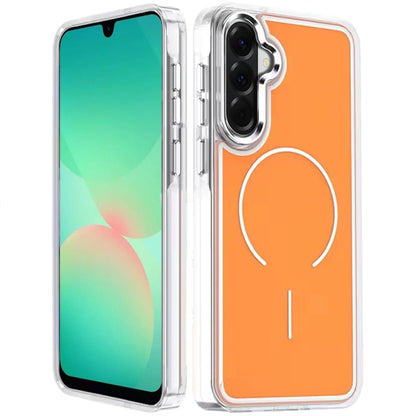 Phone Case for Samsung Galaxy A27 Metallic Transparent Magnetic Magsafe Compatible Shockproof Hybrid TPU Durable Clear Protective Grip Cover