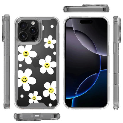 Phone Case for iPhone 16 Pro Max Beautiful Fashion Design TPU Shockproof Hybrid Rubber PC Slim Lightweight Protective Stylish Pattern Cover White
