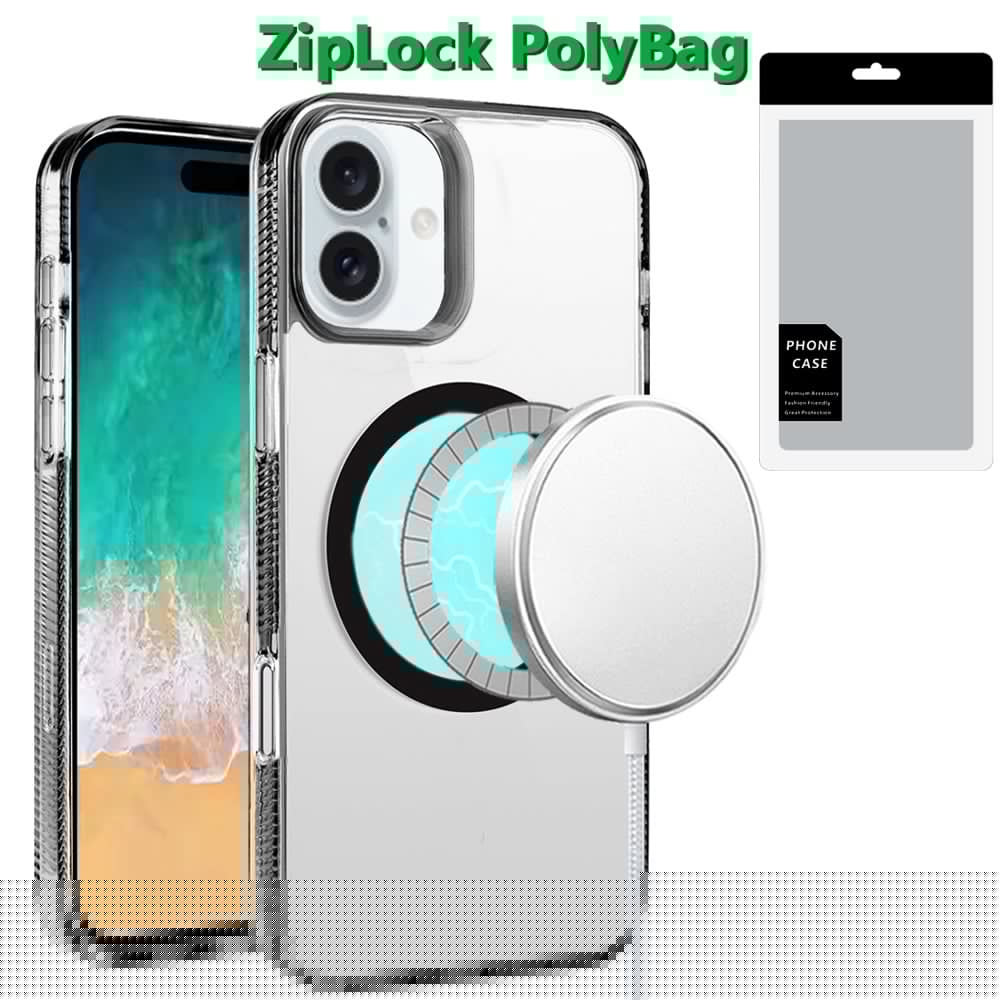 For Apple iPhone 16 Plus MagSafe Compatible Integrated Technology Clean Transparent Hybrid Armor TPU Frame Case Cover Clear