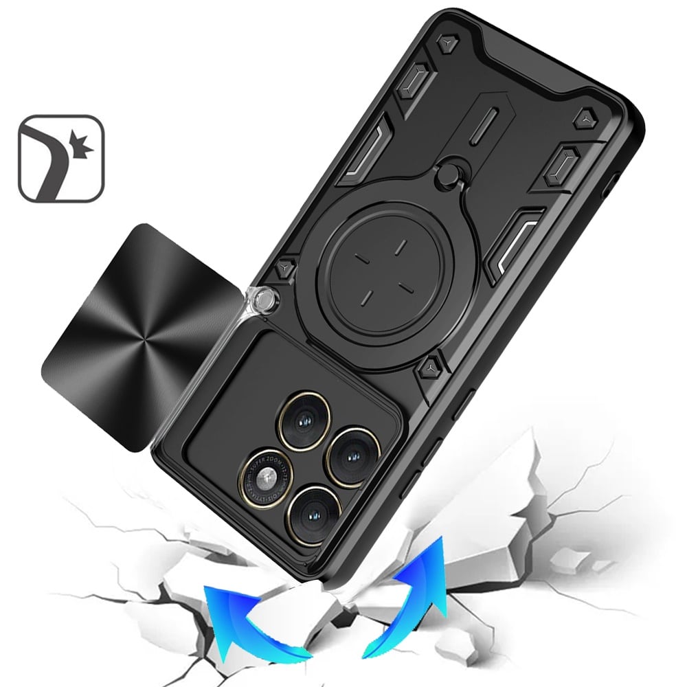 Phone Case for Motorola Edge 2026 Magnetic Ring Stand Shockproof Hybrid Full Camera Slide Guard Anti Slip Heavy Duty Protective Armor Cover