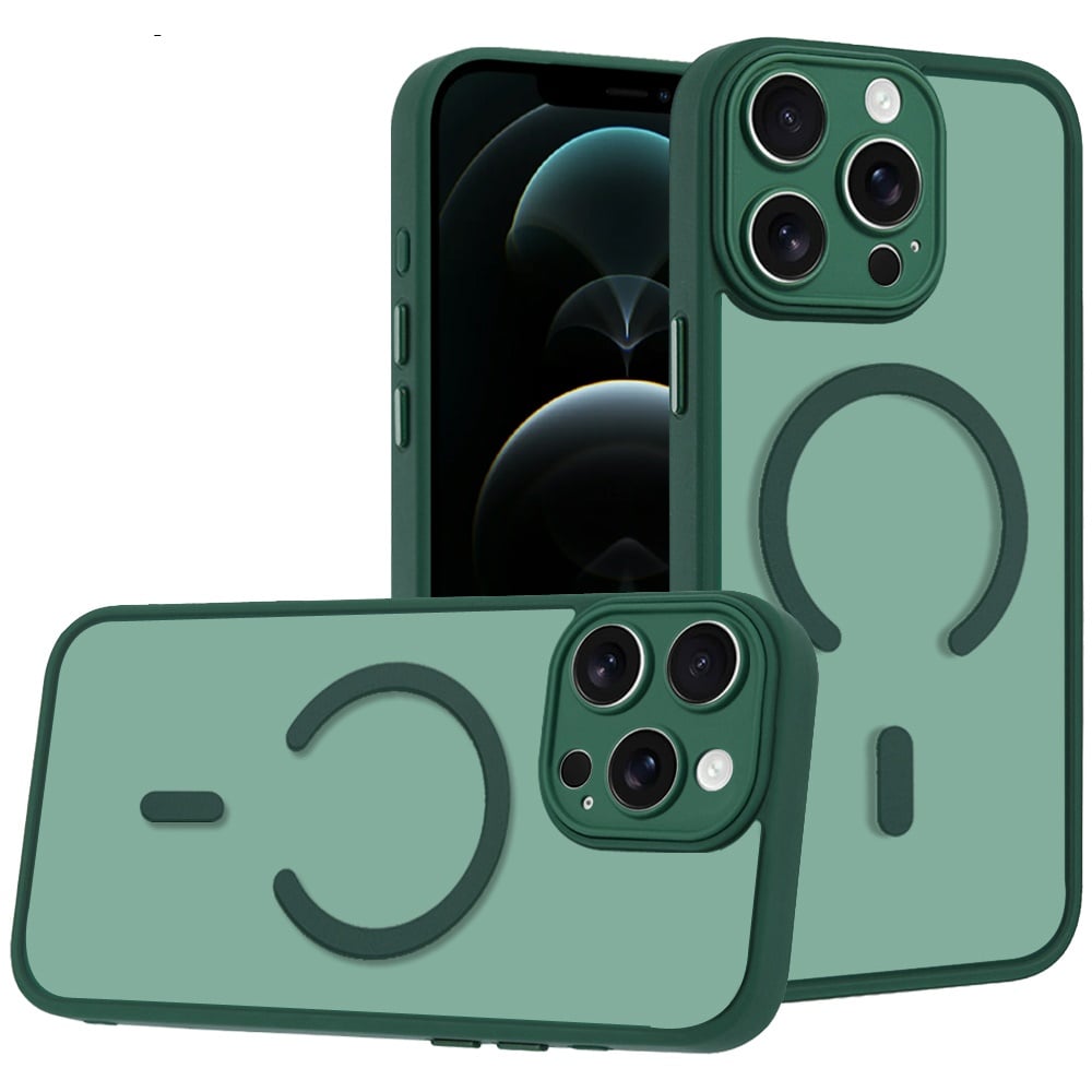Phone Case for Apple iPhone 12 Pro Max Matte Frosted Magnetic Back Hybrid Hard PC Soft TPU Camera Protection Slim Shock Absorbing Anti Fingerprint Cover