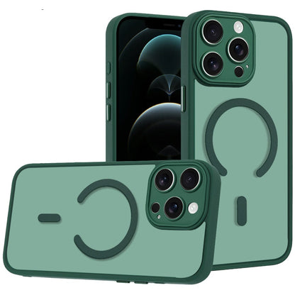 Phone Case for Apple iPhone 12 Pro Max Matte Frosted Magnetic Back Hybrid Hard PC Soft TPU Camera Protection Slim Shock Absorbing Anti Fingerprint Cover