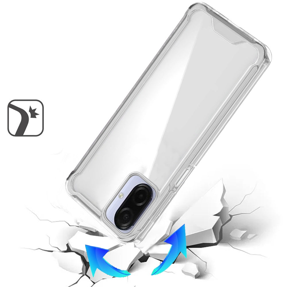 Phone Case for Samsung Galaxy A07 4G Slim Fit Hybrid Transparent Gummy Hard PC TPU Rubber Shockproof Durable Frame Protective Cover Transparent