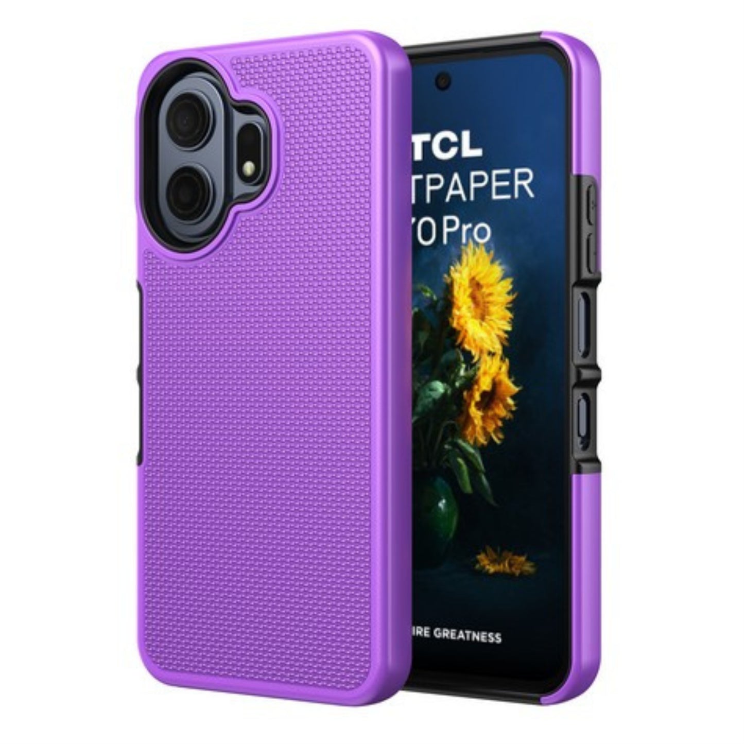 for TCL NXTPAPER 70 Pro TCL 70 Pro Dual Layer Slim & Tough Hybrid Shockproof Heavy Duty Rubber TPU Matte with Textured Rugged Shell Protection Cover