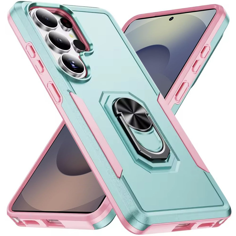 For Samsung Galaxy S26 Ultra Hybrid Rugged Tough 2in1 Drop-Proof Protection Military Grade Armor with Metal Ring Stand Case Cover