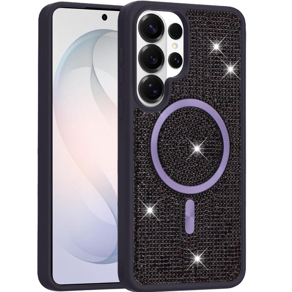 Phone Case for Samsung Galaxy S26 Ultra Magnetic Bling Diamond Sparkle Hybrid Shockproof Rugged Grip Durable Protection Anti-Slip Armor Design Cover