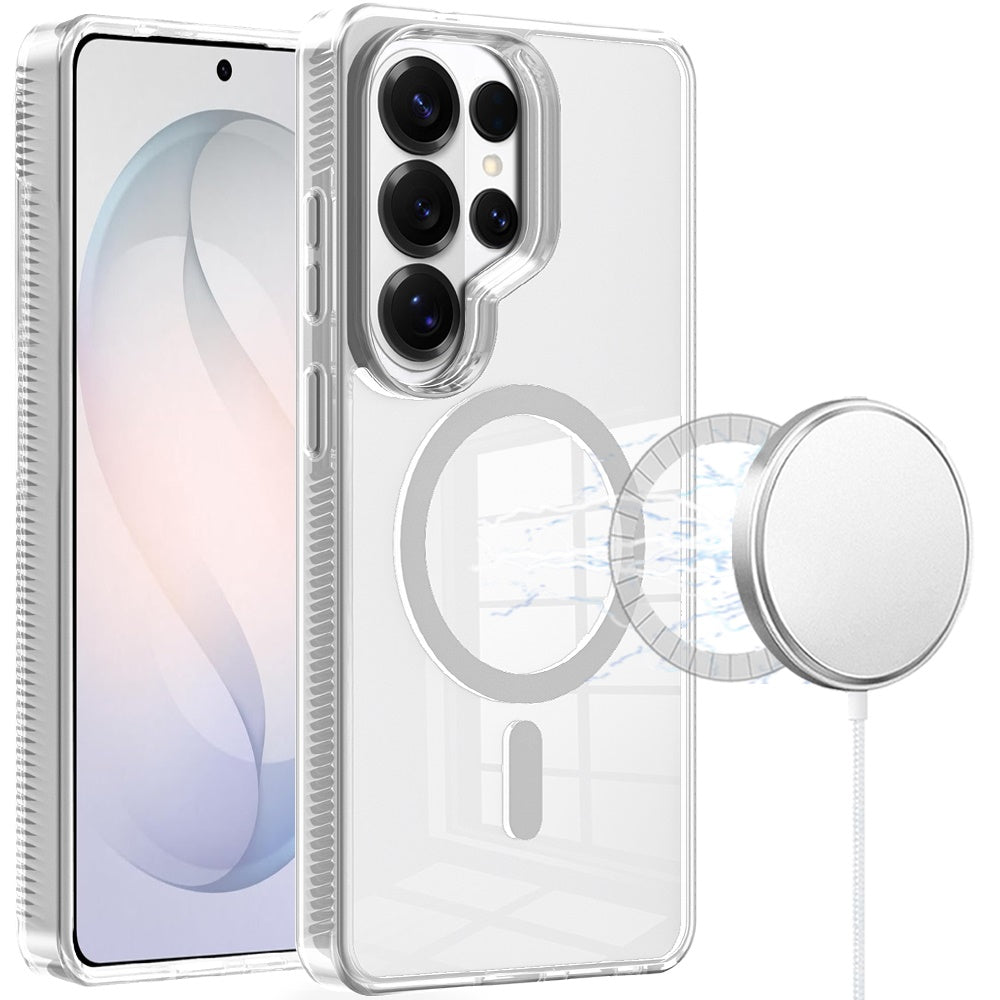For Samsung Galaxy S26 Ultra MagSafe Compatible Integrated Technology Clean Transparent Hybrid Armor TPU Frame Case Cover Clear