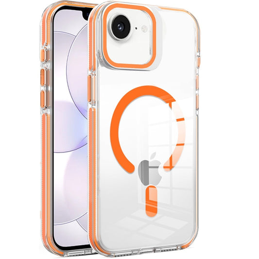 Phone Case for Apple iPhone 17E /16E Magnetic Transparent Tough Hybrid Camera Guard Stand Shockproof Color Edge Rugged Grip Durable Cover Cosmic Orange